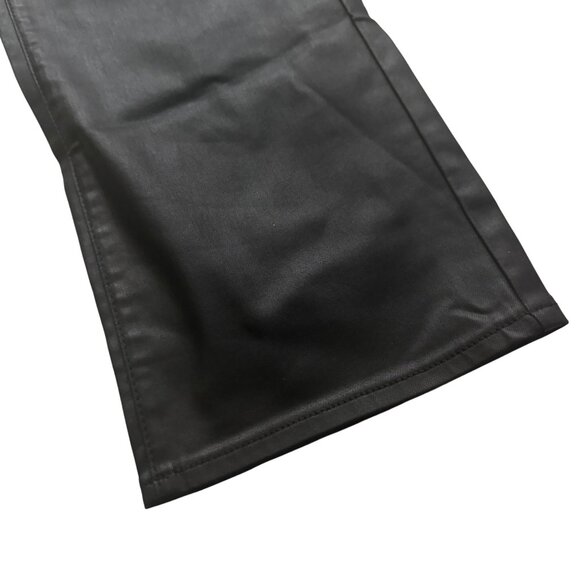 NYDJ Marilyn Straight Black Coated Lift Tuck Womens leather Pants Size 12 new - Picture 15 of 16